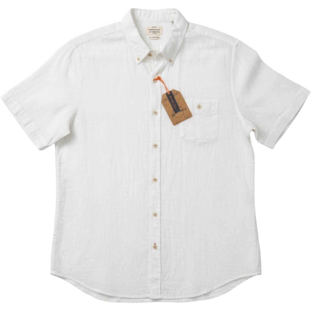 Weatherproof Vintage Shirt Mens XXL White Washable Linen Cotton Short Sleeve NWT